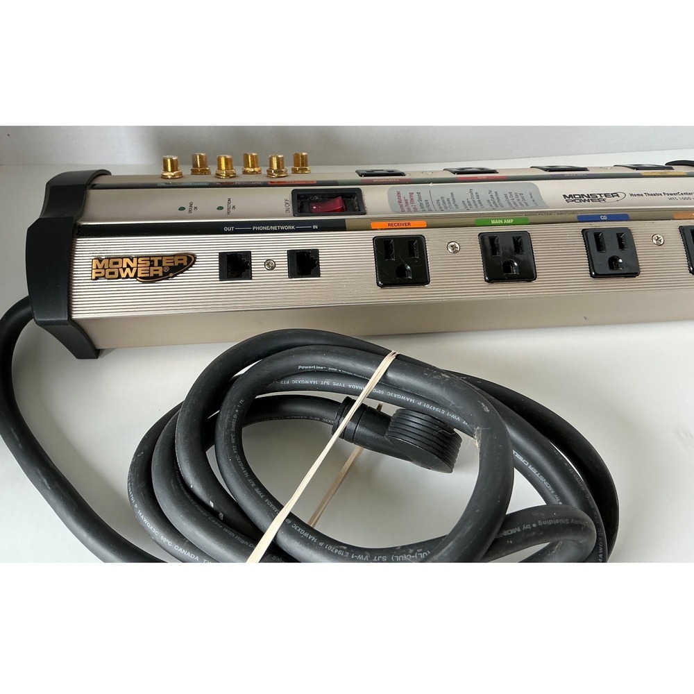 Monster Power HTS 1000 MKII Home Theatre PowerCenter Surge Protector 8 Outlet